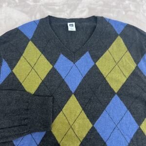 VTG‎ Gap Sweater Mens Large Argyle Wool Blend Preppy Old Money Academia Y2K Twee